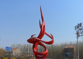 广场不锈钢抽象团结雕塑