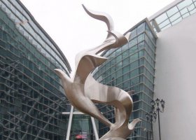 不锈钢抽象大雁鸽子雕塑