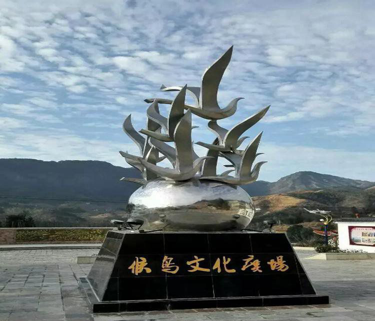 不锈钢抽象大雁广场雕塑图片