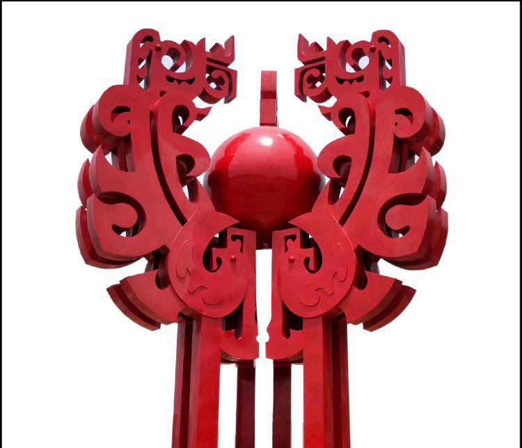 不锈钢抽象丹凤雕塑图片