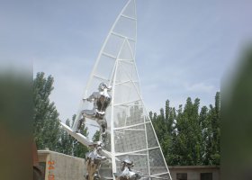 不锈钢帆船公园雕塑