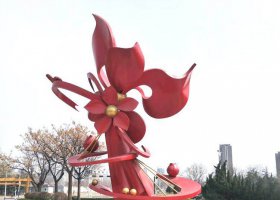 不锈钢石榴花开雕塑