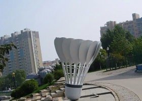 不锈钢羽毛球雕塑