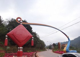 不锈钢中国结拱门雕塑