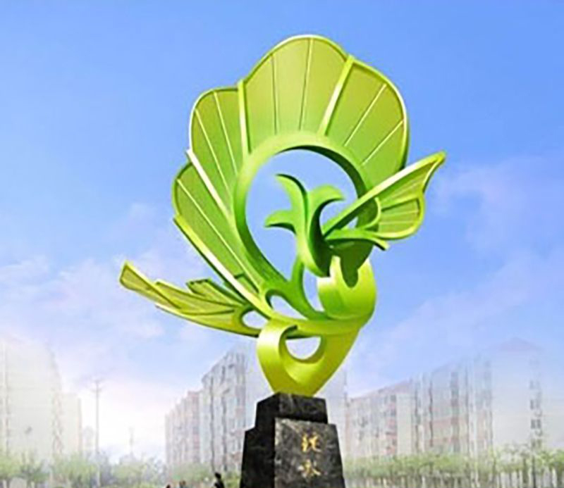 不锈钢绽放广场雕塑图片