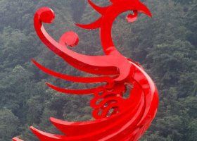 广场不锈钢彩色凤凰雕塑