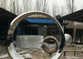 广场不锈钢抽象圆环雕塑