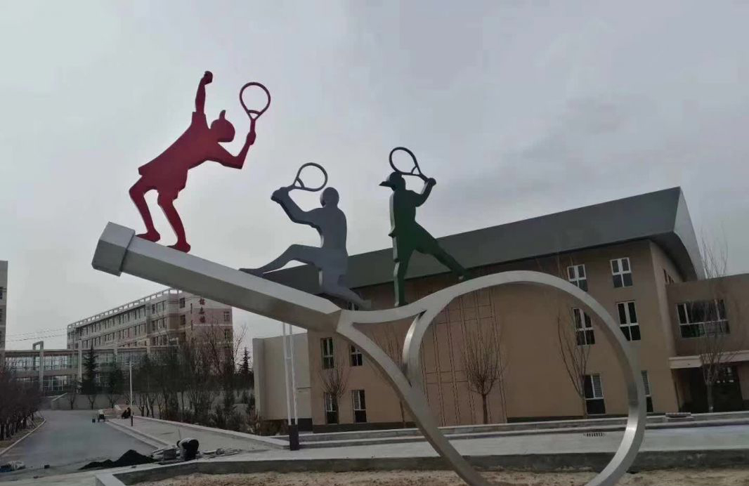 广场不锈钢运动景观雕塑图片