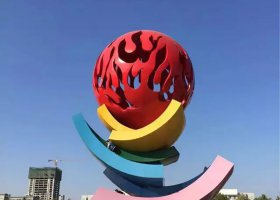 广场旭日不锈钢雕塑