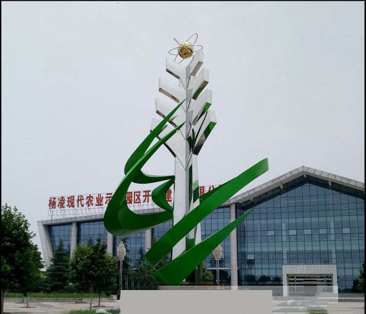 不锈钢抽象小麦雕塑图片