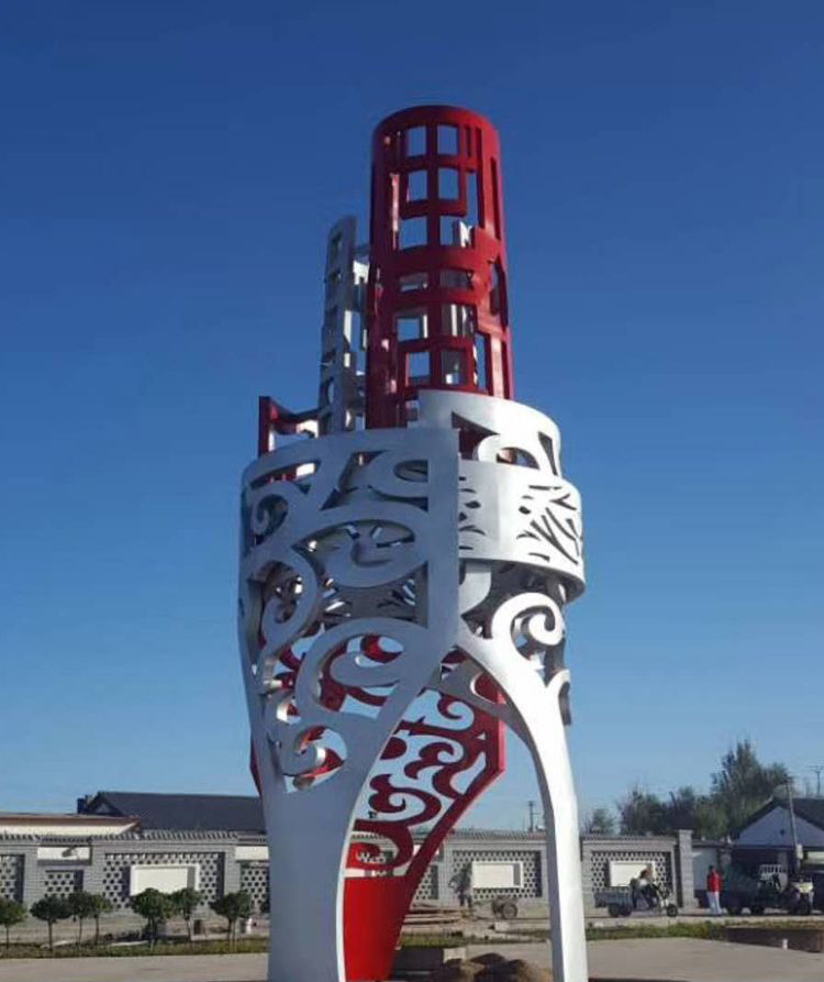 不锈钢广场镂空景观雕塑图片