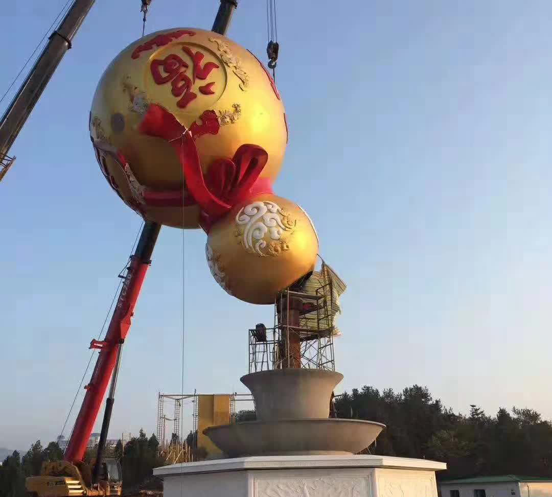 不锈钢葫芦景观摆件图片