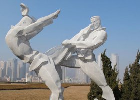 不锈钢户外比武雕塑