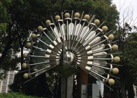 不锈钢孔雀开屏公园雕塑