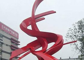 广场不锈钢抽象飘带雕塑