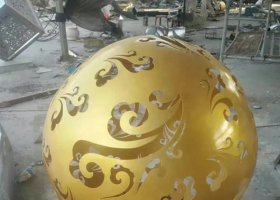 广场不锈钢镂空球雕塑