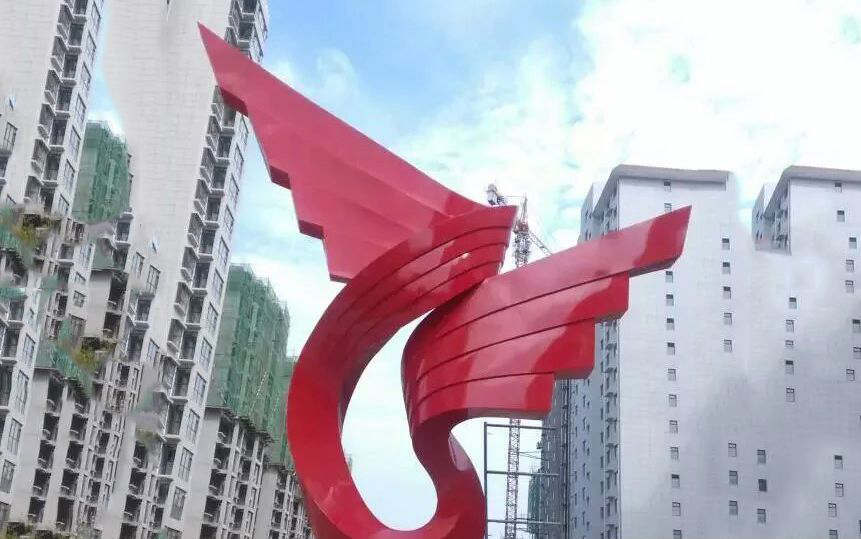 广场不锈钢彩带雕塑图片