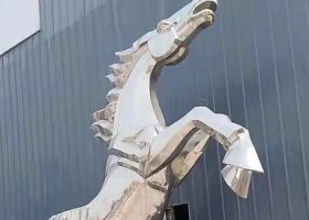 不锈钢抽象奔腾马雕塑