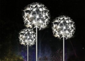 发光不锈钢蒲公英雕塑