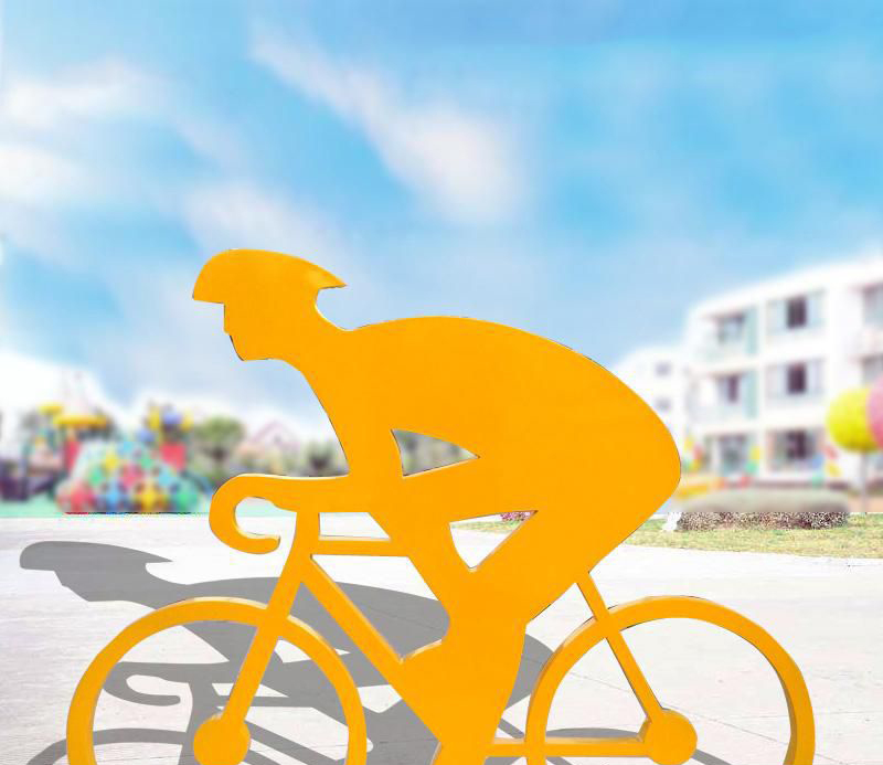 公园不锈钢赛车运动人物雕塑图片