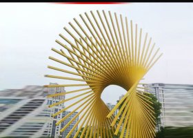 广场不锈钢树枝扇形景观雕塑