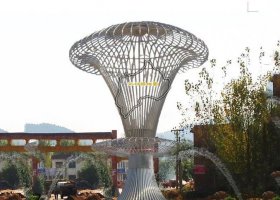 不锈钢地图标志城市景观雕塑