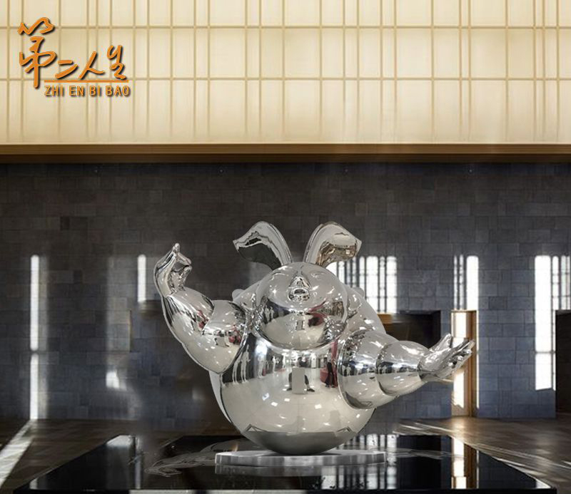 不锈钢镜面抽象雕塑图片