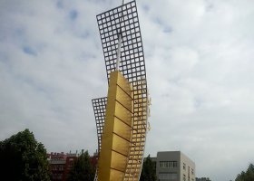 城市不锈钢帆船起航雕塑 