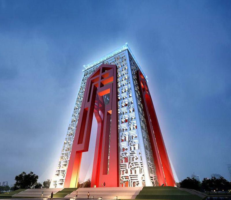 大型建筑不锈钢抽象雕塑图片