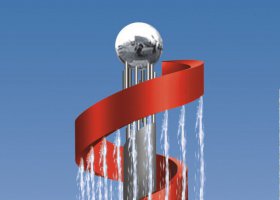 广场不锈钢喷水柱子雕塑