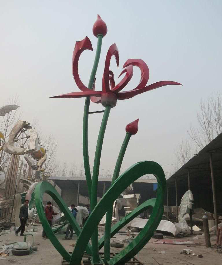 公园不锈钢抽象彼岸花雕塑图片