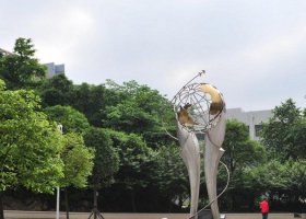 公园不锈钢抽象地球雕塑
