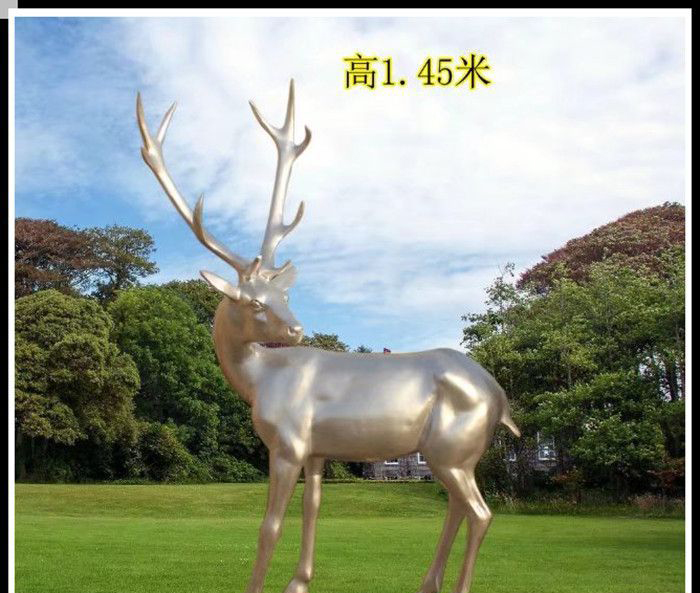 公园不锈钢动物鹿雕塑图片