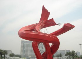 广场不锈钢团结景观雕塑