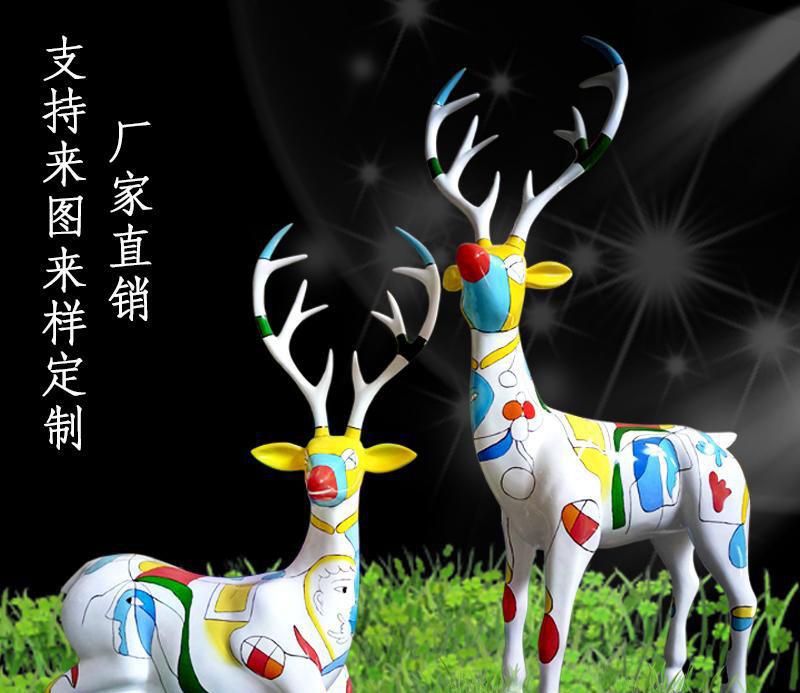 不锈钢公园动物小鹿 图片