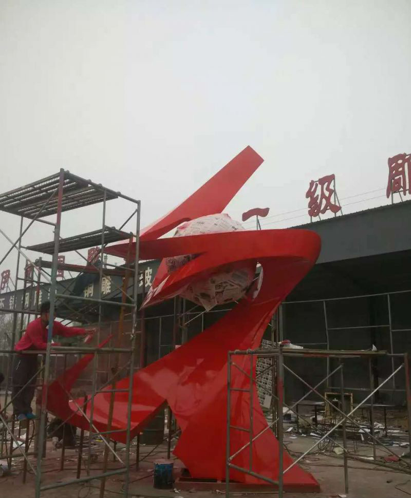 不锈钢烤漆展望未来抽象雕塑图片