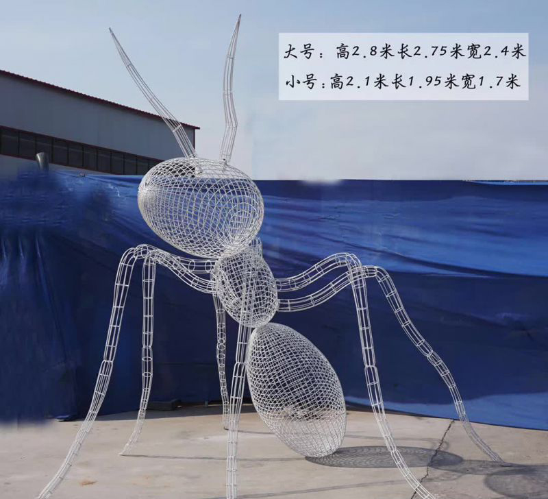 不锈钢镂空蚂蚁雕塑图片