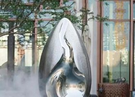 公园不锈钢大型创意水滴标志雕塑