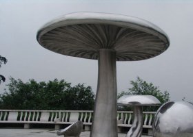 公园不锈钢仿真蘑菇凉亭雕塑
