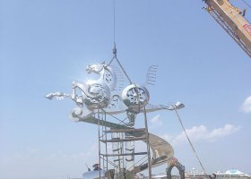 公园不锈钢飞马景观雕塑