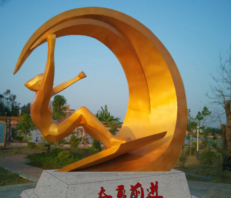 广场不锈钢冲浪人物雕塑图片