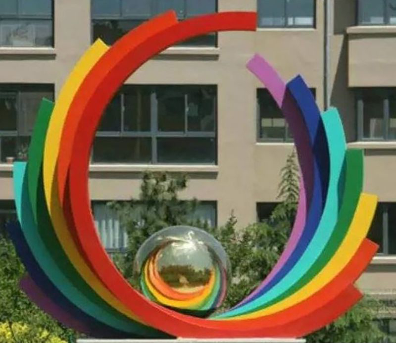 不锈钢彩虹雕塑图片