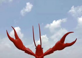 不锈钢景观大龙虾雕塑 