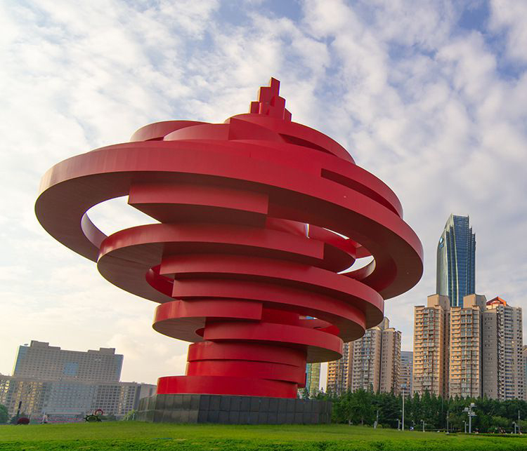 不锈钢五月风雕塑图片