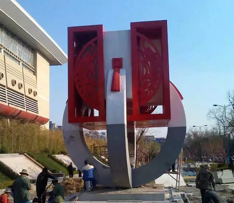 不锈钢圆环雕塑图片