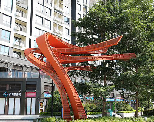 城市线条景观不锈钢雕塑图片