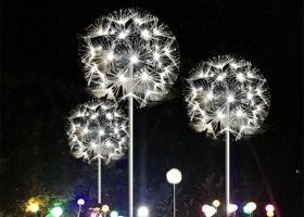 发光不锈钢蒲公英雕塑