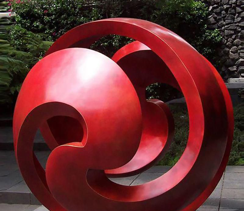 广场不锈钢圆球抽象雕塑图片