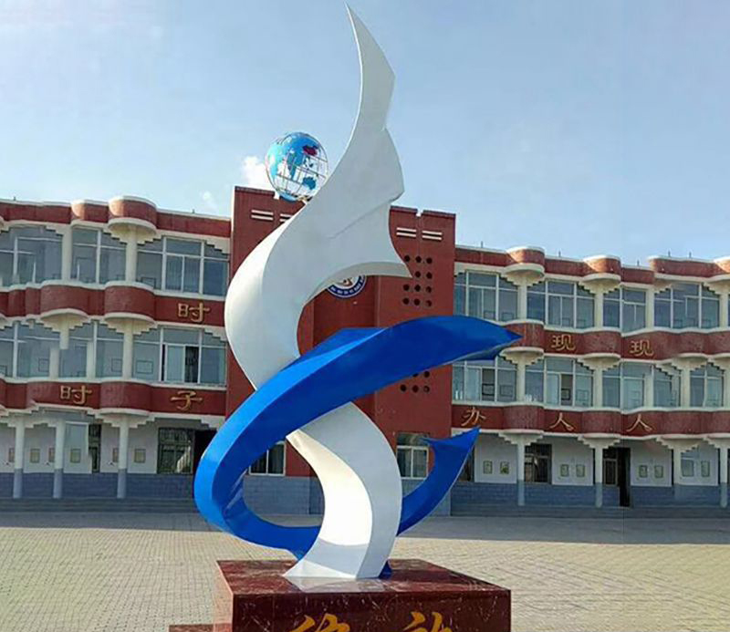 广场不锈钢绽放抽象景观雕塑图片
