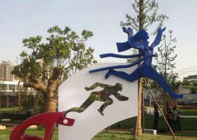 不锈钢抽象剪影运动人物雕塑